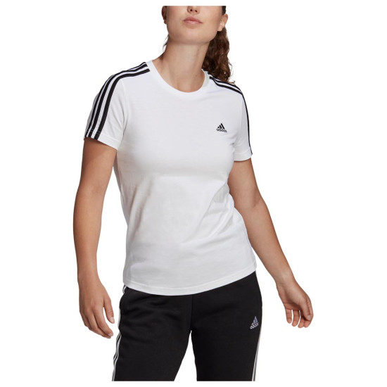 Adidas Γυναικεία κοντομάνικη μπλούζα Essentials Slim 3-Stripes Tee